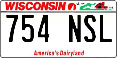 WI license plate 754NSL