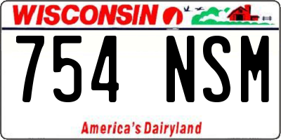 WI license plate 754NSM
