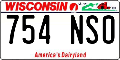 WI license plate 754NSO