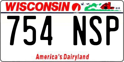 WI license plate 754NSP