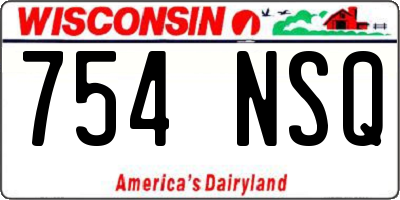 WI license plate 754NSQ