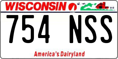 WI license plate 754NSS