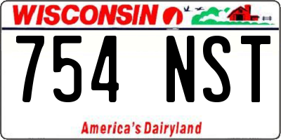 WI license plate 754NST