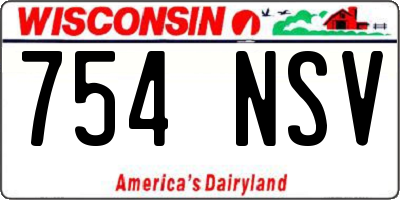 WI license plate 754NSV