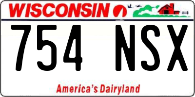 WI license plate 754NSX