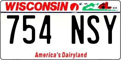 WI license plate 754NSY