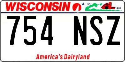 WI license plate 754NSZ