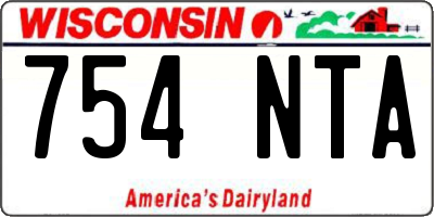 WI license plate 754NTA