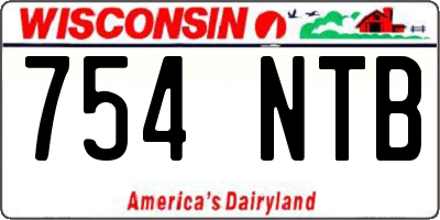WI license plate 754NTB