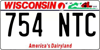 WI license plate 754NTC