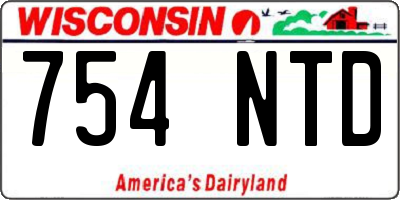 WI license plate 754NTD