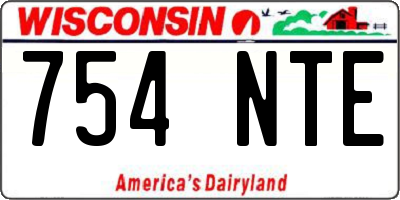 WI license plate 754NTE