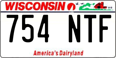 WI license plate 754NTF