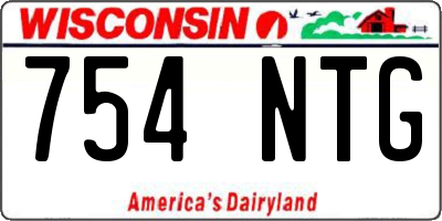 WI license plate 754NTG