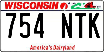 WI license plate 754NTK