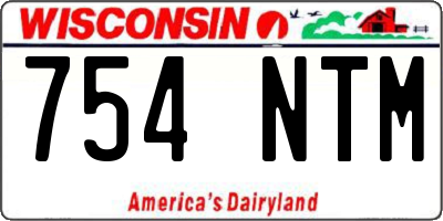 WI license plate 754NTM