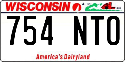WI license plate 754NTO