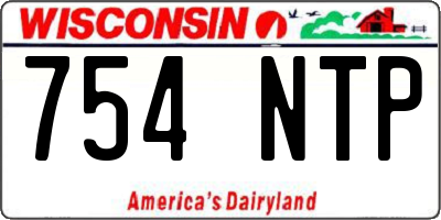 WI license plate 754NTP