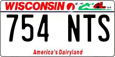 WI license plate 754NTS