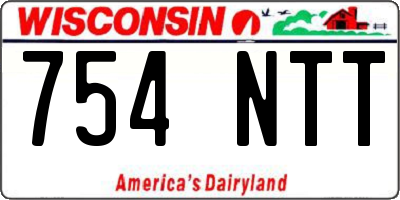 WI license plate 754NTT