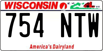 WI license plate 754NTW