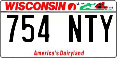 WI license plate 754NTY