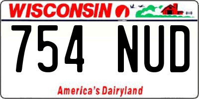 WI license plate 754NUD