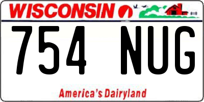 WI license plate 754NUG
