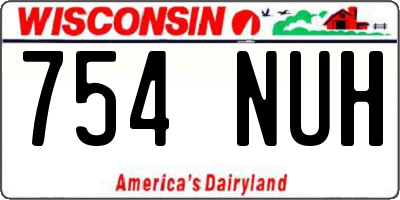 WI license plate 754NUH