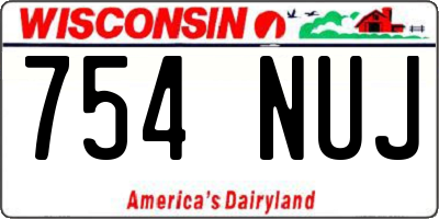 WI license plate 754NUJ