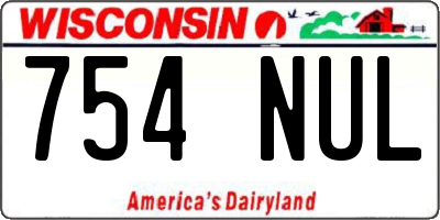 WI license plate 754NUL