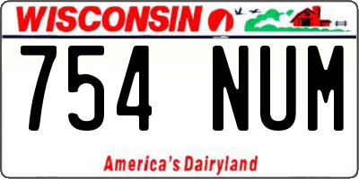 WI license plate 754NUM