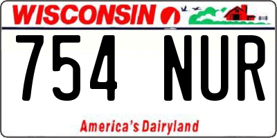 WI license plate 754NUR