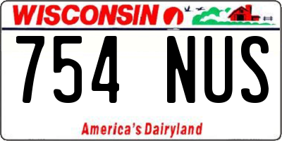 WI license plate 754NUS
