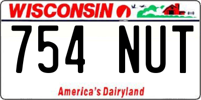 WI license plate 754NUT