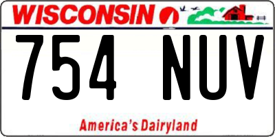 WI license plate 754NUV