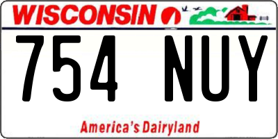 WI license plate 754NUY