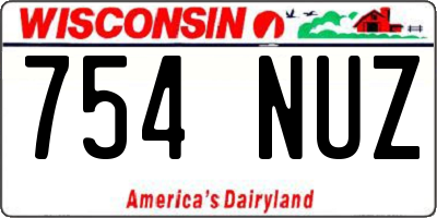WI license plate 754NUZ
