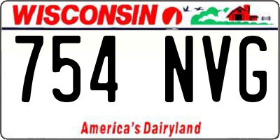 WI license plate 754NVG