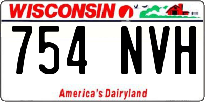 WI license plate 754NVH