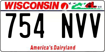 WI license plate 754NVV