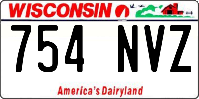 WI license plate 754NVZ