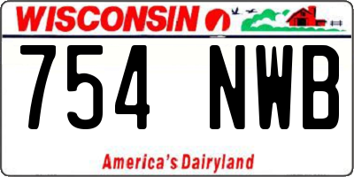 WI license plate 754NWB