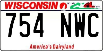 WI license plate 754NWC