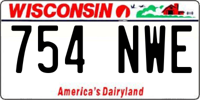 WI license plate 754NWE