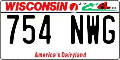 WI license plate 754NWG