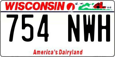 WI license plate 754NWH