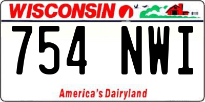 WI license plate 754NWI