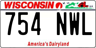 WI license plate 754NWL