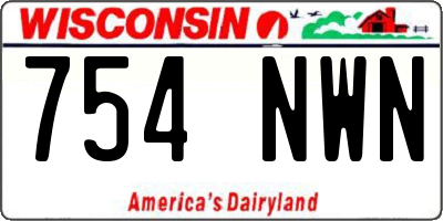 WI license plate 754NWN